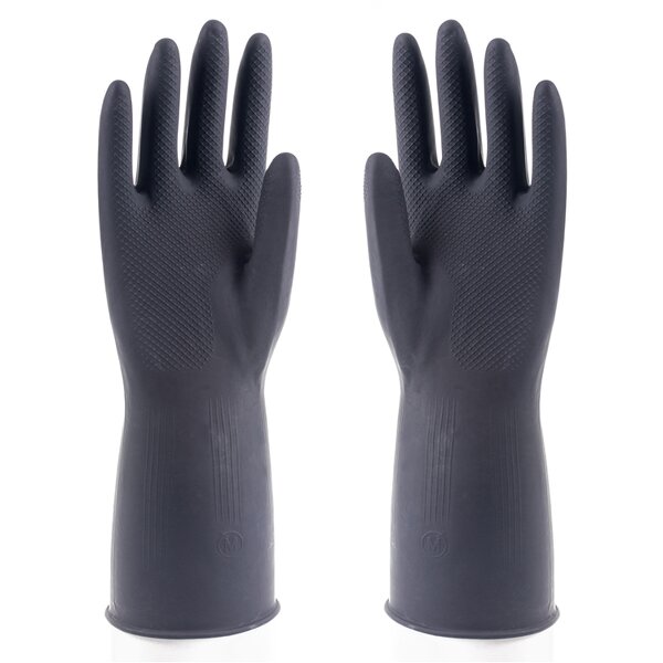 Latex Gloves Manufacturer - Heavy Duty Black Elbow High Industrial Gloves