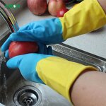Rubber Glove Manufacturer - Yellow Cotton with Rubber Kitchen Protection