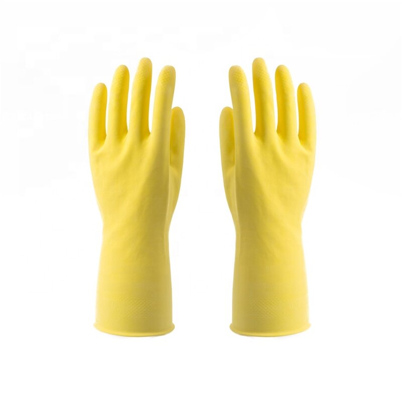 Latex Gloves Manufacturer - Kitchen Household Washing Dip Flock Lined