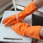Kitchen Cleaning Gloves Manufacturer - Waterproof Long Dishwashing Rubber Gloves