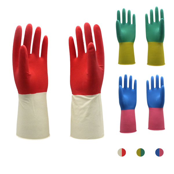Latex Work Gloves Manufacturer - Custom Long Cuff Flocklined Household Gloves