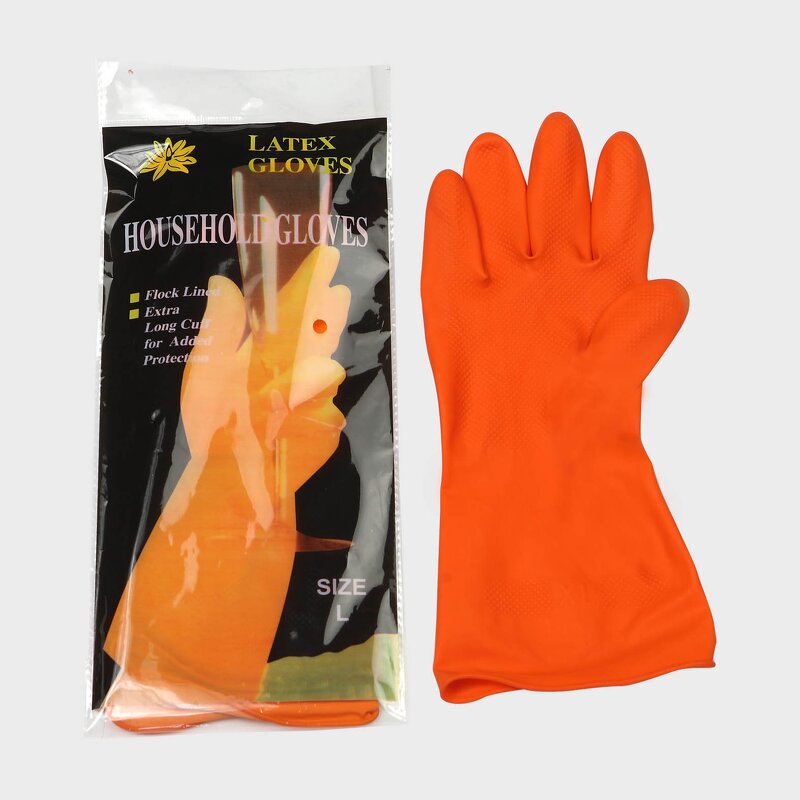 Latex Cleaning Gloves Manufacturer - Flocklined Dish Washing Household Gloves
