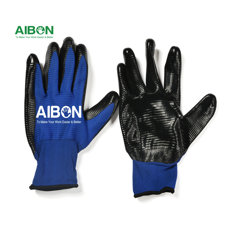 Safety Gloves Manufacturer - Customized Nitrile Work Polyester Liner Gloves