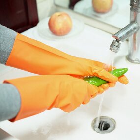 Nitrile Gloves Manufacturer - Orange Diamond Grip Anti-Slip Automotive Gloves