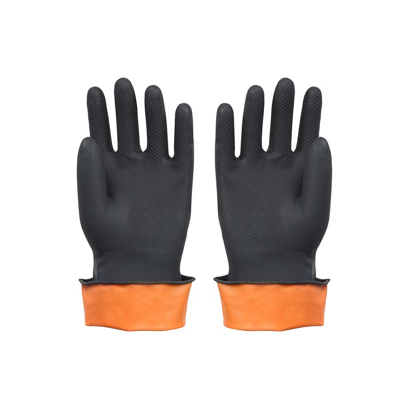 Work Gloves Manufacturer - Black Heavy Duty Customized Latex Grip