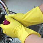 Dishwashing Glove Manufacturer - Coating Grip Latex Rubber Kitchen Glove