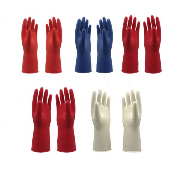 Kitchen Gloves Manufacturer - Red Latex Rubber Dish Wash Hand Gloves