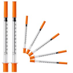 医用级胰岛素注射器1ml 30G 31G无痛注射一次性无菌及橙色针尖识别