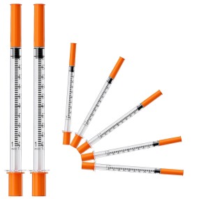 Medical Grade Insulin Syringe 1ml  30G 31G Sterile Disposable for Painless Injection & Orange Tip Recognition