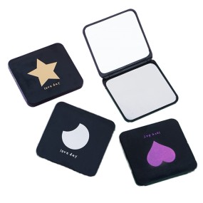 Mini Folding Compact Travel Mirror Plastic Multi-Color Pocket Makeup Mirror Magnifying Glass Foldable Digital for Beauty Gift