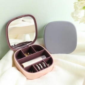 Mirror Factory Square Cosmetic Box Handheld Jewelry Container Case Compact Foldable Travel Makeup Mirror