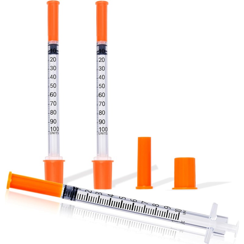 Single-Use with Orange Safety Cap 30G 31G Medical Supplies Disposable Syringe Insulin Syringe 1cc Veterinary Syringes
