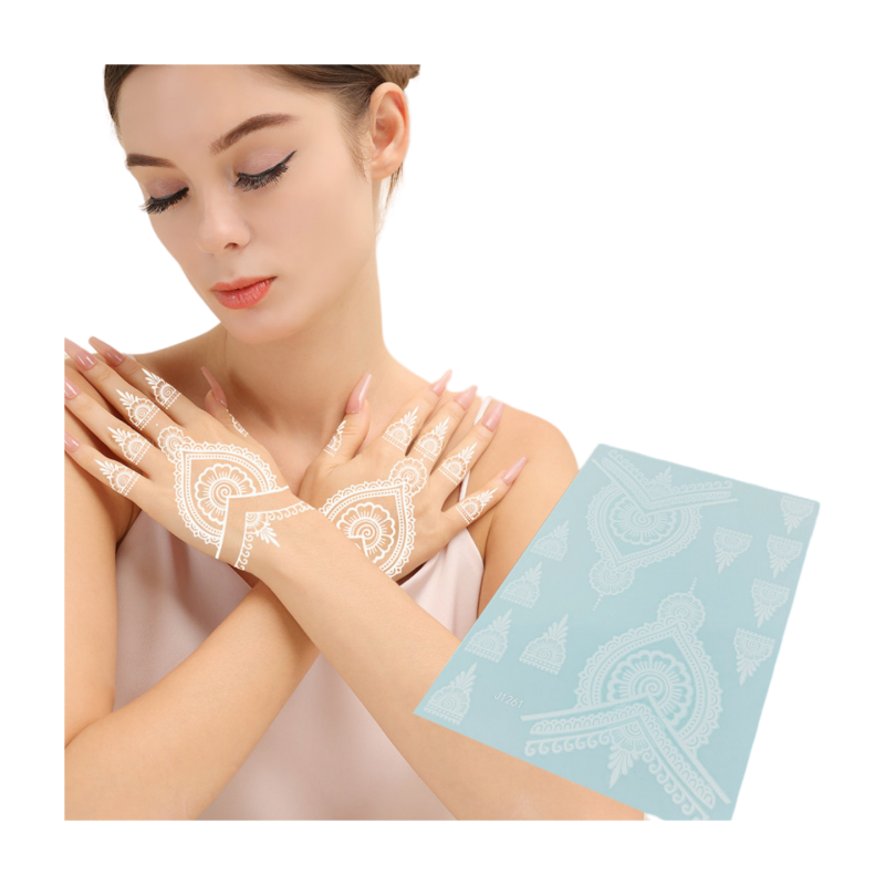2025 Henna Tattoo Stickers India Style Semi Permanent Arm Hand Water Transfer Temporary Tattoo
