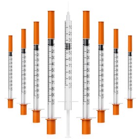 Sterile Safety Insulin Syringe 1ml 30G 31G 13mm Medical Disposable 1ML Insulin Syringe With Orange Cap Insulin Syringe