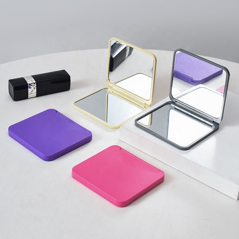 Mini Folding Mirror Plastic Multi Color Compact Travel Handheld Pocket Makeup Mirror