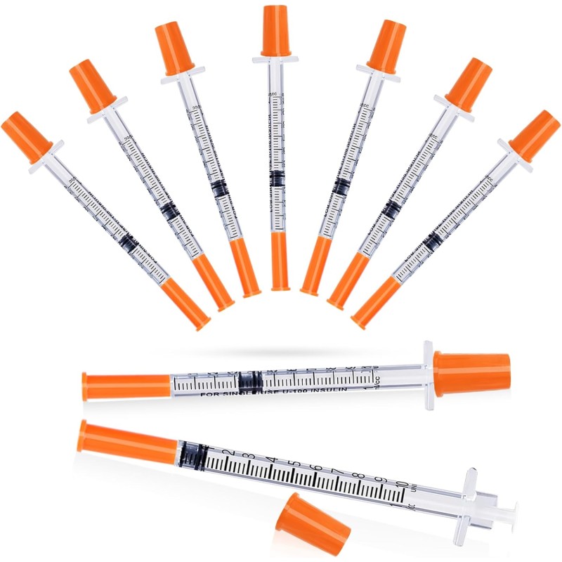 EO Sterilization Insulin Syringe Tattoo Needle 1ml 30G 13mm Insulin Syringe With Orange Cap Tattoo Needle