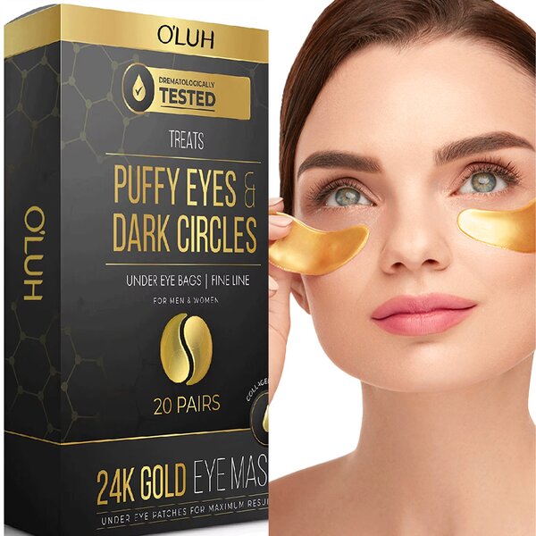 Gold Collagen Eye Mask Supplier - 24K Vegan Seaweed Hyaluronic Acid
