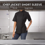 Chef Jacket Supplier - Women's Woven Cotton/Polyester Short Sleeve
