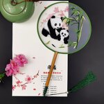 Embroidery Fan Supplier - Single Side Round Classical Cheongsam Dance