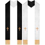 Holy Belt Supplier - White Yellow Single Sided Shawl Black Robe
