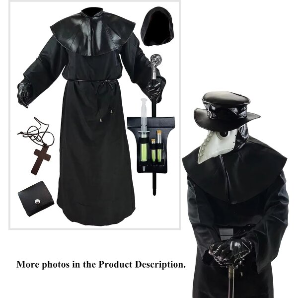 Plague Doctor Costume Manufacturer - Absolute Vibe Cloak Robe Halloween