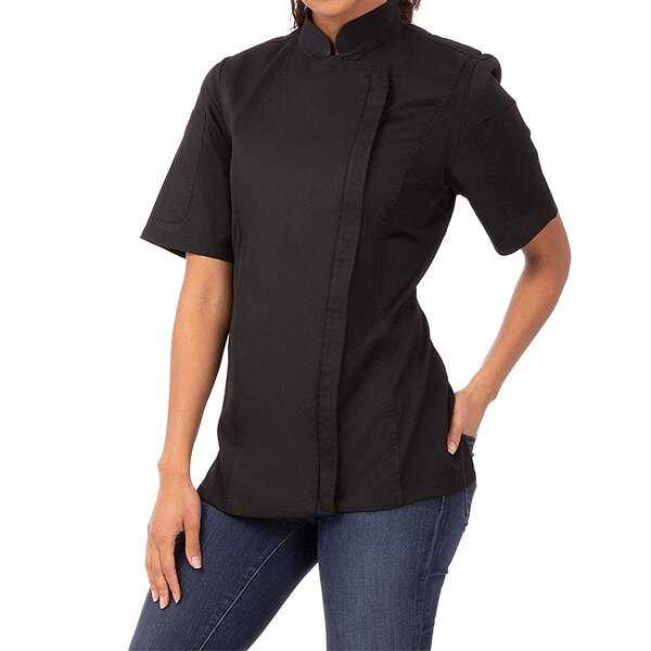 Chef Jacket Supplier - Women's Woven Cotton/Polyester Short Sleeve