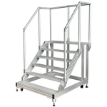 Mobile Platform Aluminum Ladder Supplier - With Guardrail 150KG Load Industrial