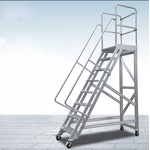 Aluminum Alloy Mobile Platform Step Ladder Supplier - 300KG Capacity for Stocking
