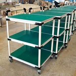 Lean Pipe Workbench with Shelf Supplier - Heavy Duty Assembly Line Operation Table