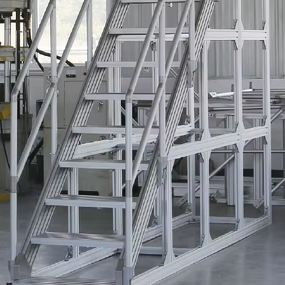 Mobile Platform Aluminum Ladder Supplier - With Guardrail 150KG Load Industrial