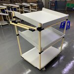 Lean Pipe Mobile Workstation Cart Supplier - Rolling Trolley for Electronics Workshop
