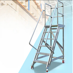 Aluminum Alloy Mobile Platform Step Ladder Supplier - 300KG Capacity for Stocking