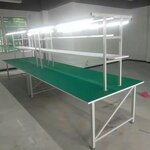 Lean Pipe Workbench with Shelf Supplier - Heavy Duty Assembly Line Operation Table