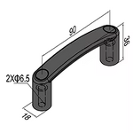Nylon Handle Supplier - Rectangular Pull Handle for Aluminum Extrusion Profile
