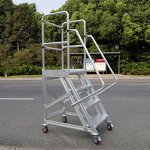 Aluminum Alloy Mobile Platform Step Ladder Supplier - 300KG Capacity for Stocking