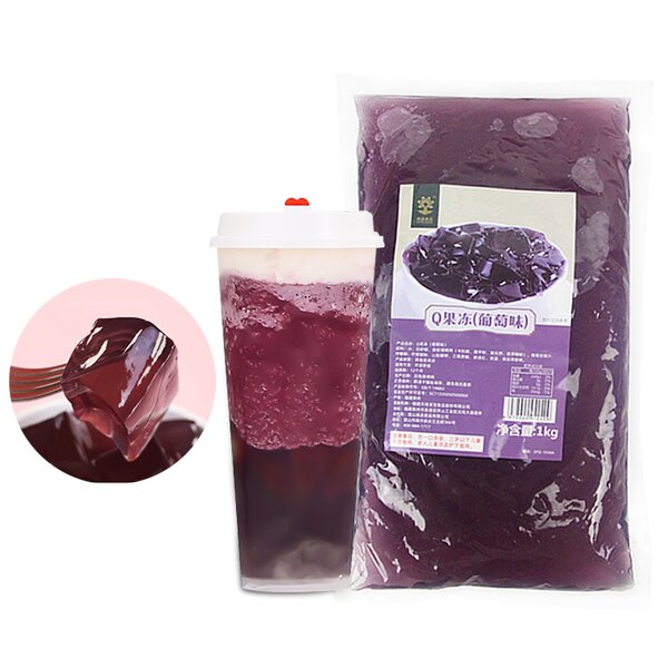 Konjac Jelly Supplier - Monoblock Grape Flavor 1kg Bag