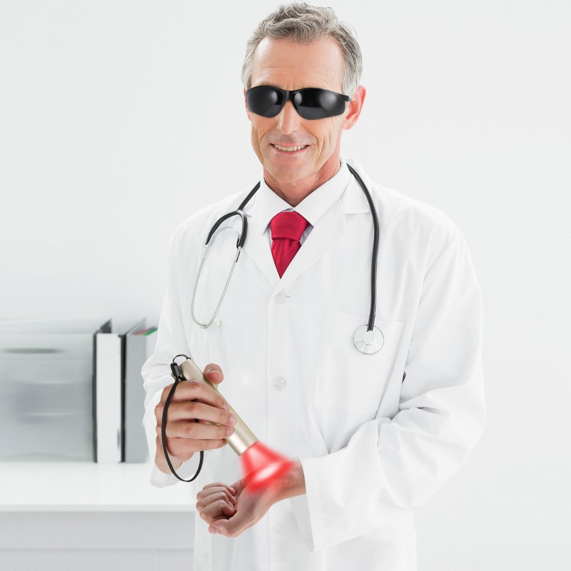 Kinreen Portable LED Torch Physiotherapy Customizable Device with Blue Red Infrared Lights for Body Pain Relief