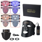 Private Label Flexible SIlicone 660NM 850NM 460NM Blue LED Infra Red Light Therapy Facemask and Neck Kit