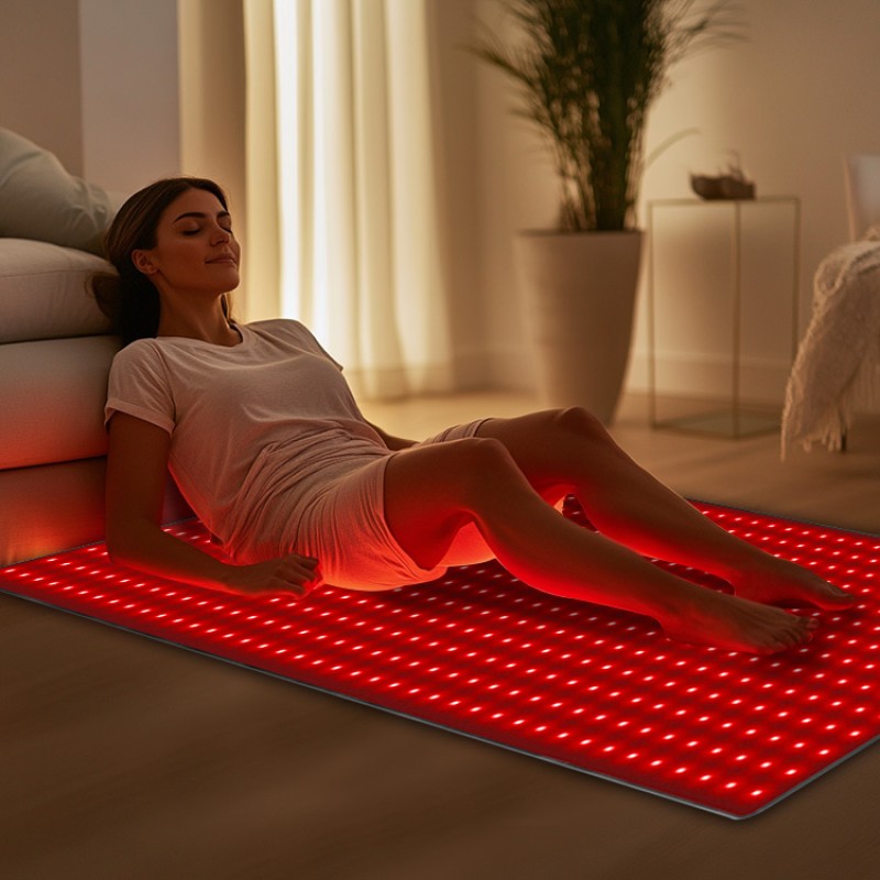 Customizable Single-Sided Desktop Physiotherapy Exercise Mat Red Near Infrared Pad for Body Pain Relief for Family Use