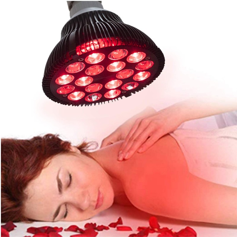 54W Portable Red Light Therapy Bulb Red Near Infra Light Therapy Medical Infrared Light Therapy Device for Home Use
