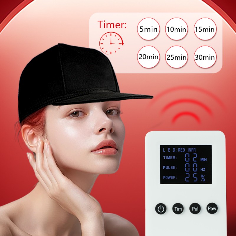 Baseball Cap Red Light Infrared LED Physiotherapy Targeting Head for Pain Relief Hair Regeneration Brain Health for Home Use