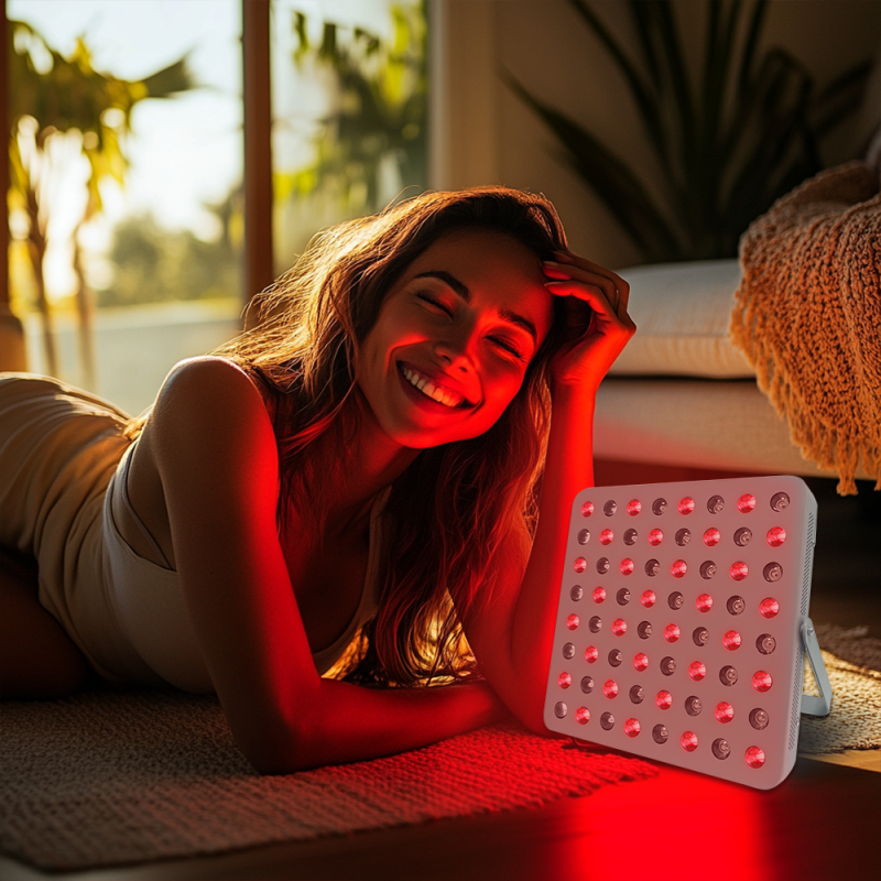 Kinreen 192W Standing Desktop Red Light Panel with Laser Logo 660nm 850nm Set Pulse and Timing for Face Home Use