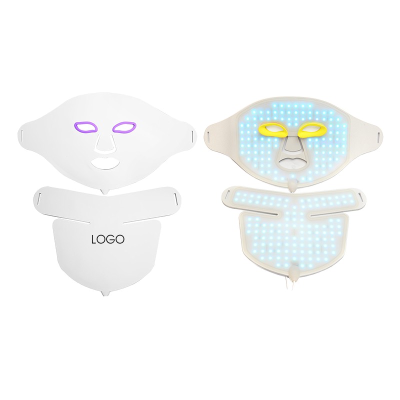 Customizable Logo Silicone Face Mask Yellow Blue Red Infrared for Beauty Salon Family Use 630nm Facial Skin Care Pain Relief