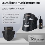 Private Label Flexible SIlicone 660NM 850NM 460NM Blue LED Infra Red Light Therapy Facemask and Neck Kit