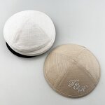 Kippah Manufacturer - Custom Embroidered Wedding Linen Kippah