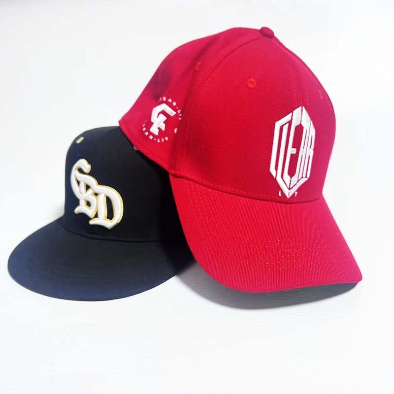 Baseball Cap Manufacturer - Custom 6-Panel Curved Brim Red Snapback
