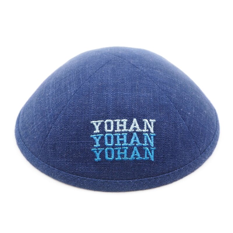 Kippah Manufacturer - Custom Embroidery Suede Linen Kippah Supplier