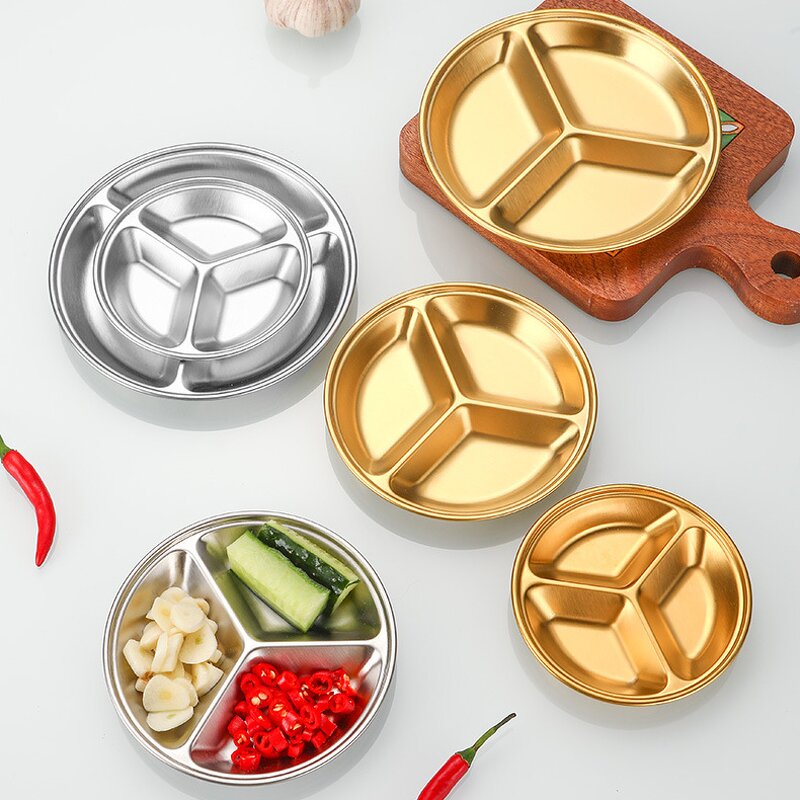 Kids Dinner Tray Manufacturer - Stainless Steel 2/3 Compartment School Tray