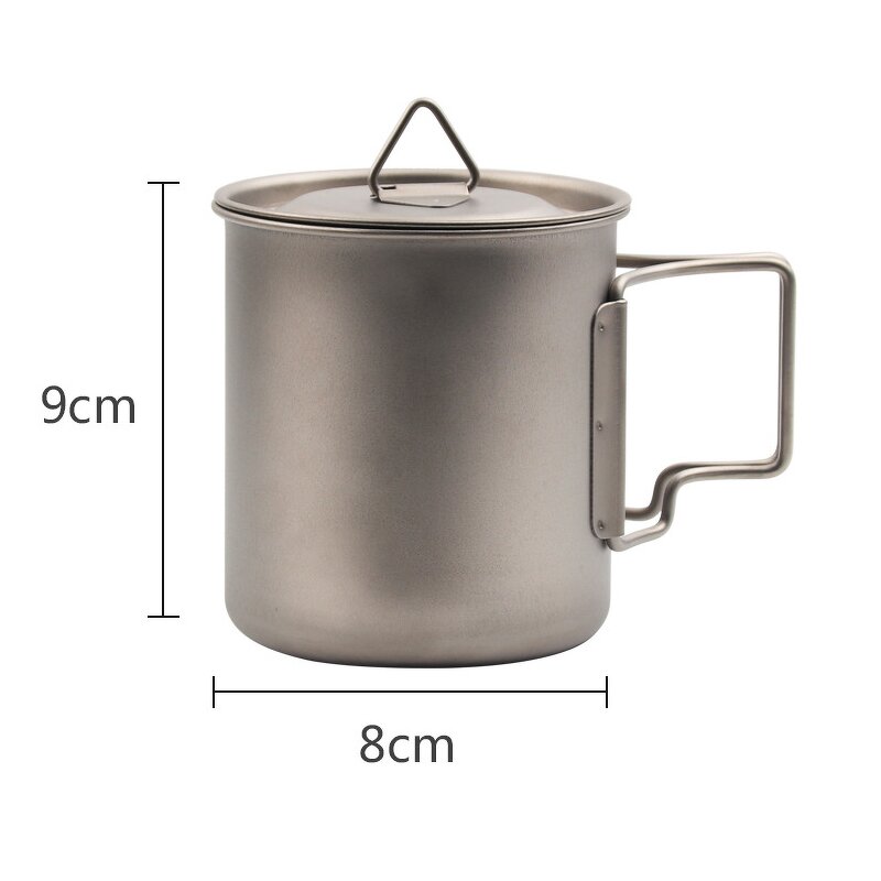 Titanium Cup Manufacturer - Outdoor Folding Handle Portable Mug with Lid
