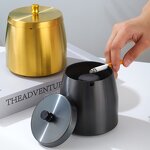 Metal Ashtray Manufacturer - Custom Logo Thickened Round Ashtray with Lid
